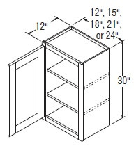 Aristokraft Cabinetry Select Series Trenton Birch Wall Cabinet with Glass WWG1230