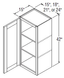 Aristokraft Cabinetry Select Series Trenton Birch Wall Cabinet with Glass WWG154215