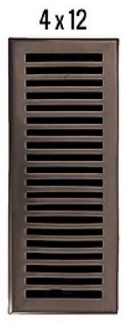 HRVent - Cast Brass Vent - Art Deco - Polished Chrome - 4" x 12" - 08-412-C-26