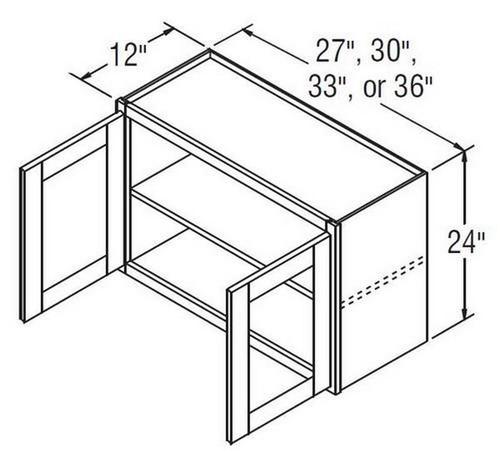 Aristokraft Cabinetry All Plywood Series Winstead Maple 5 Piece Wall Cabinet With Doors Prepped For Glass WPG2724B