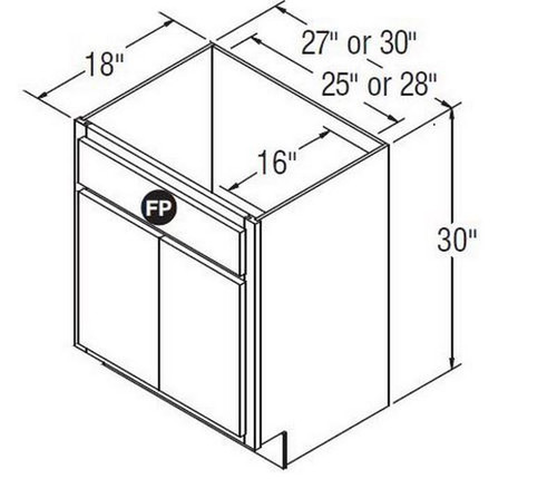 Aristokraft Cabinetry All Plywood Series Winstead Maple 5 Piece Vanity Sink Base VSB2718B