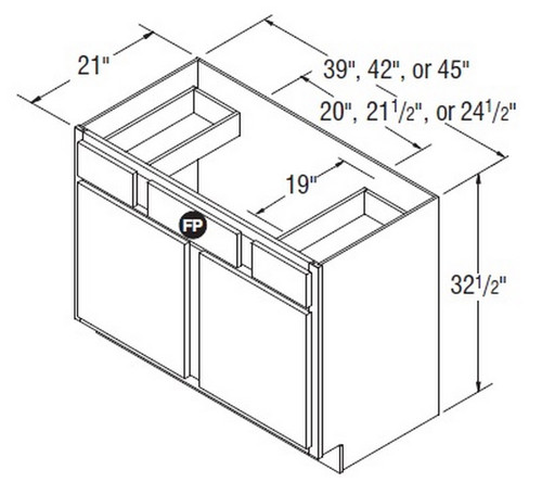 Aristokraft Cabinetry All Plywood Series Winstead Maple 5 Piece Vanity Sink Base VSB4232.5
