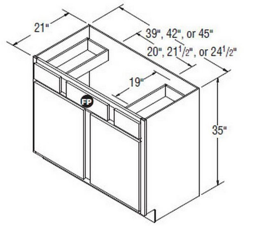 Aristokraft Cabinetry All Plywood Series Winstead Maple 5 Piece Vanity Sink Base VSB3935