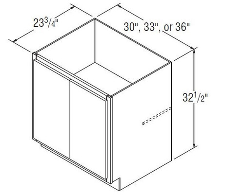 Aristokraft Cabinetry All Plywood Series Winstead Maple 5 Piece Universal Base Cabinet With Full Height Door B3632.5FHB