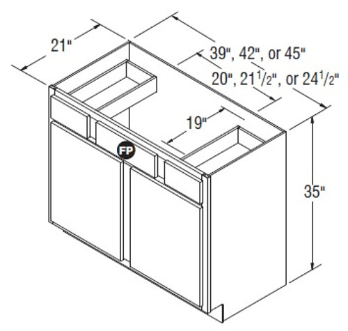 Aristokraft Cabinetry All Plywood Series Winstead Maple 5 Piece Vanity Sink Base VSB4535