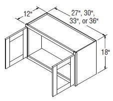 Aristokraft Cabinetry Select Series Winstead Maple 5 Piece Wall Cabinet with Doors Prepped For Glass WPG3318B