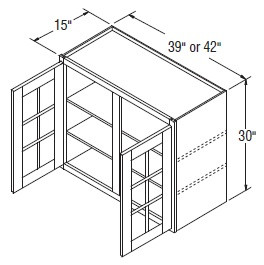 Aristokraft Cabinetry Select Series Winstead Maple 5 Piece Wall Cabinet with Mullion Doors WMD393015