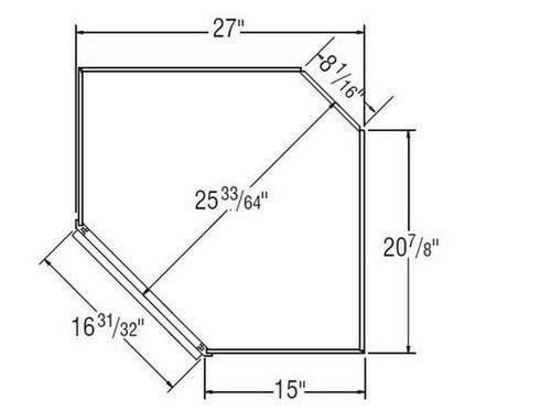 Aristokraft Cabinetry Select Series Winstead Maple 5 Piece Diagonal Corner Open Cabinet DCOL2736