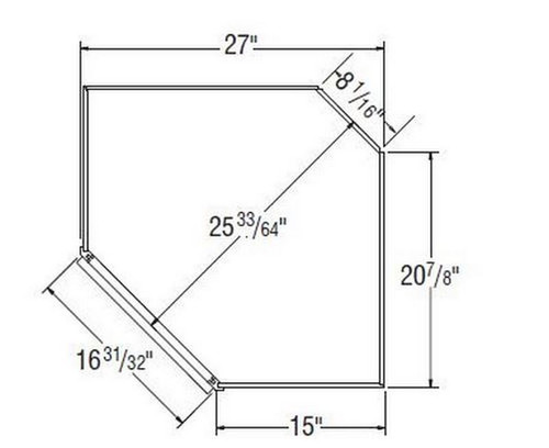 Aristokraft Cabinetry Select Series Winstead Maple 5 Piece Diagonal Corner Cabinet With Mullions DCMD2736R Hinged Right