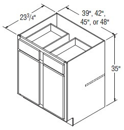 Aristokraft Cabinetry Select Series Winstead Maple 5 Piece Base Cabinet B42
