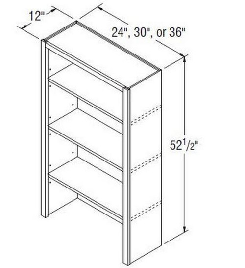 Aristokraft Cabinetry Select Series Winstead Maple 5 Piece Bookcase BK3052.5