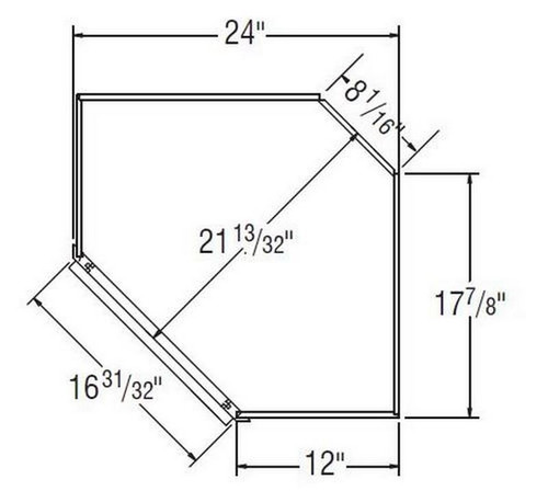 Aristokraft Cabinetry Select Series Winstead Maple 5 Piece Diagonal Corner Cabinet DC2414