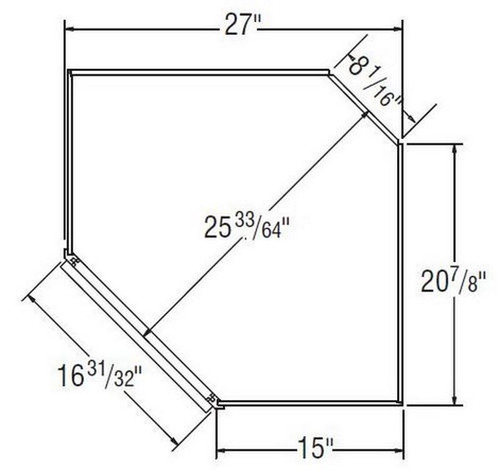 Aristokraft Cabinetry Select Series Winstead Maple 5 Piece Diagonal Corner Cabinet DC2724