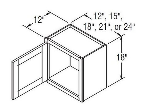 Aristokraft Cabinetry Select Series Winstead Maple 5 Piece Wall Cabinet With Glass WWG1518