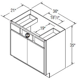 Aristokraft Cabinetry All Plywood Series Durham PureStyle Vanity Sink Base VSB3635B