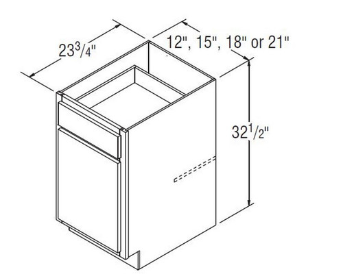 Aristokraft Cabinetry All Plywood Series Durham Purestyle Universal Base Cabinet B1232.5