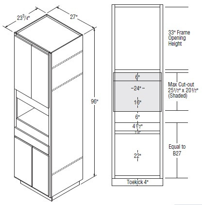 Aristokraft Cabinetry All Plywood Series Durham PureStyle Microwave Tall Cabinet TMW2796B