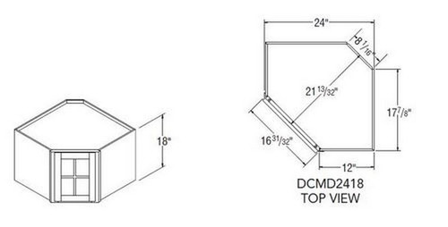 Aristokraft Cabinetry All Plywood Series Durham PureStyle Diagonal Corner Cabinet With Mullions DCMD2418