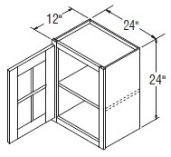Aristokraft Cabinetry All Plywood Series Durham PureStyle Wall Cabinet with Mullion Doors WMD2424