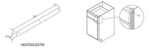 Aristokraft Cabinetry All Plywood Series Durham Purestyle Heat Sheild, Straight HEATSHLDSTW