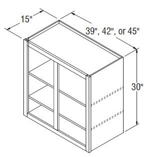 Aristokraft Cabinetry Select Series Durham PureStyle Wall Open Cabinet WOL453015