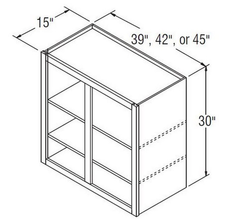 Aristokraft Cabinetry Select Series Korbett Maple Wall Open Cabinet WOL393015