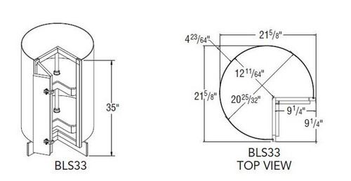 Aristokraft Cabinetry Select Series Korbett Maple Lazy Susan BLS33R Hinged Right