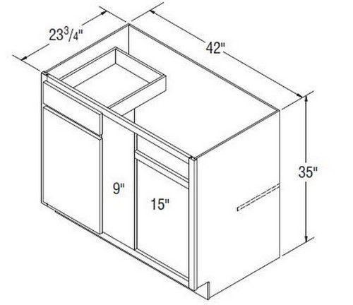 Aristokraft Cabinetry Select Series Korbett Maple Blind Corner Base BC45