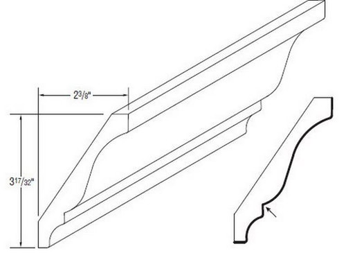 Aristokraft Cabinetry Select Series Korbett Maple Tall Crown Moulding MTCROWN8