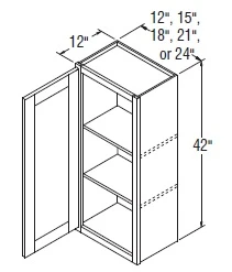 Aristokraft Cabinetry Select Series Korbett Maple Wall Cabinet with Doors Prepped For Glass WPG1842L Hinged Left
