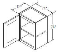 Aristokraft Cabinetry Select Series Korbett Maple Wall Cabinet with Doors Prepped For Glass WPG2424R Hinged Right