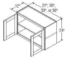 Aristokraft Cabinetry Select Series Korbett Maple Wall Cabinet with Doors Prepped For Glass WPG3024B