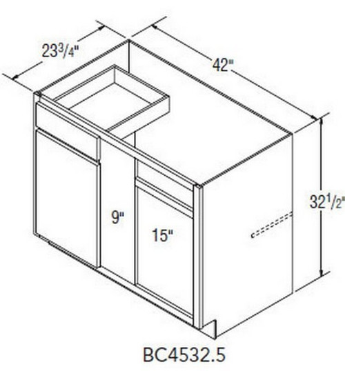 Aristokraft Cabinetry Select Series Korbett Maple Blind Corner Base BC4532.5