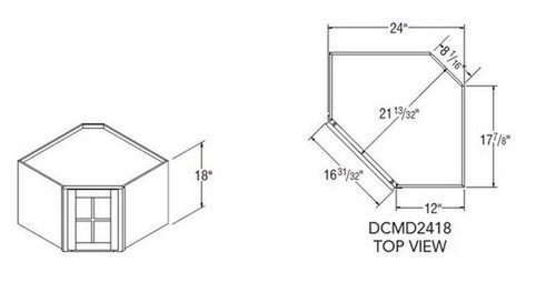Aristokraft Cabinetry Select Series Korbett Maple Diagonal Corner Cabinet with Mullions DCMD2418