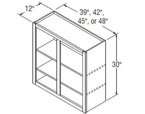 Aristokraft Cabinetry All Plywood Series Korbett Maple Wall Open Cabinet WOL4530