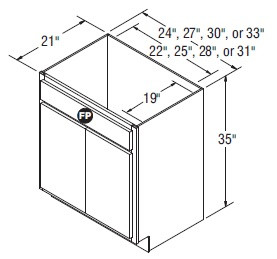 Aristokraft Cabinetry All Plywood Series Korbett Maple Vanity Sink Base VSB3335B
