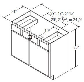 Aristokraft Cabinetry All Plywood Series Korbett Maple Vanity Sink Base VSB3935