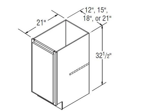 Aristokraft Cabinetry All Plywood Series Korbett Maple Vanity Base with Full Height Door VB2132.5FH