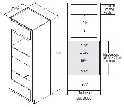 Aristokraft Cabinetry All Plywood Series Korbett Maple Oven with Microwave Cabinet OMS30DDB