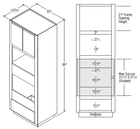 Aristokraft Cabinetry All Plywood Series Korbett Maple Oven with Microwave Cabinet OMS3396DDB