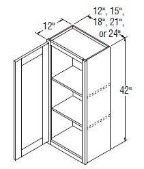 Aristokraft Cabinetry All Plywood Series Korbett Maple Wall Cabinet with Doors Prepped For Glass WPG1842R Hinged Right