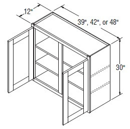 Aristokraft Cabinetry All Plywood Series Korbett Maple Wall Cabinet with Doors Prepped For Glass WPG4230
