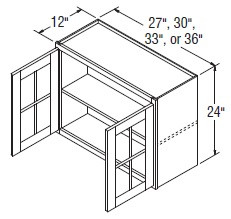 Aristokraft Cabinetry All Plywood Series Korbett Maple Wall Cabinet with Mullion Doors WMD3624B
