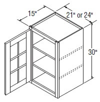 Aristokraft Cabinetry All Plywood Series Korbett Maple Wall Cabinet with Mullion Doors WMD213015L Hinged Left
