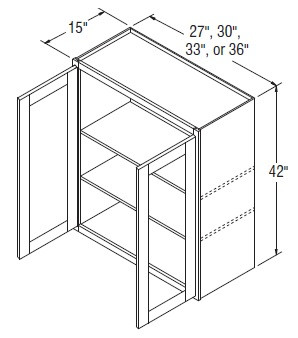 Aristokraft Cabinetry All Plywood Series Korbett Maple Wall Cabinet with Glass WWG304215B