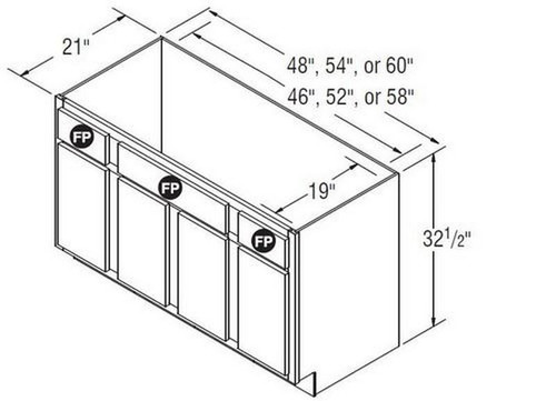 Aristokraft Cabinetry All Plywood Series Korbett Maple Vanity Console Base VCB6032.5