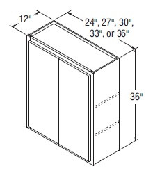 Aristokraft Cabinetry All Plywood Series Winstead Paint 5 Piece Wall Cabinet W3636B