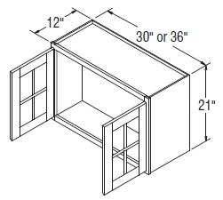 Aristokraft Cabinetry All Plywood Series Winstead Paint 5 Piece Wall Cabinet with Mullion Doors WMD3621B