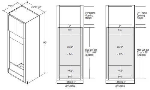 Aristokraft Cabinetry All Plywood Series Winstead Paint 5 Piece Double Oven Cabinet OD3390B