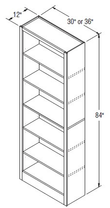 Aristokraft Cabinetry All Plywood Series Winstead Paint 5 Piece Bookcase BK3684